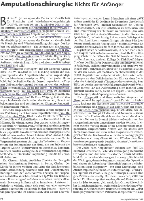 Artikel aus der Fachzeitschrift ORTHOPÄDIE-TECHNIK 11/ 2013 von Jana Ehrhardt-Joswig
