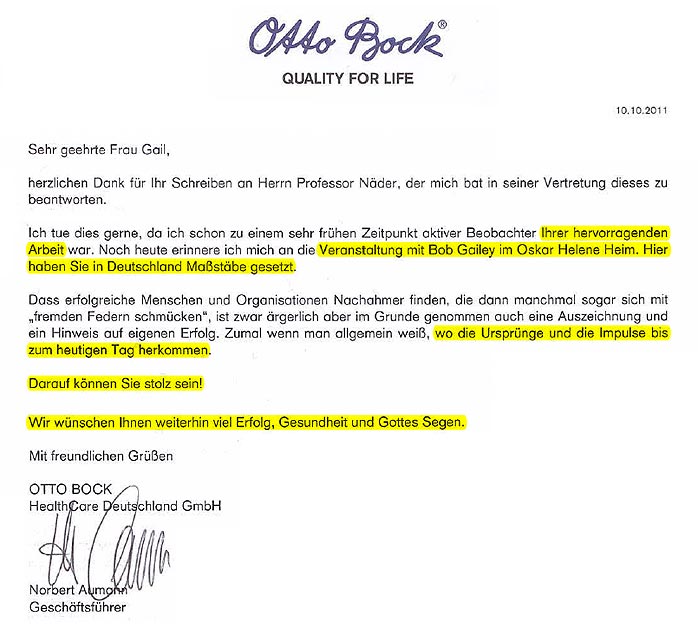 Brief Otto Bock 10/2011 - Amputierten - Initiative e.V.